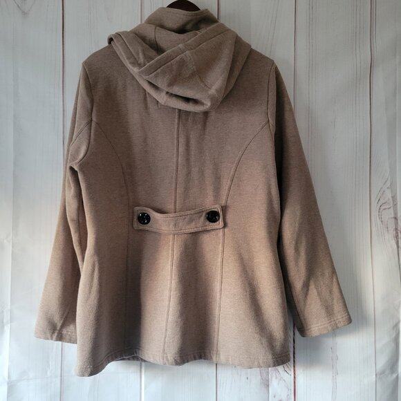 Sebby Toggle/Zip/Button Front Jacket, Women’s XL, Tan, Tailored Fit EUC - Picture 3 of 7